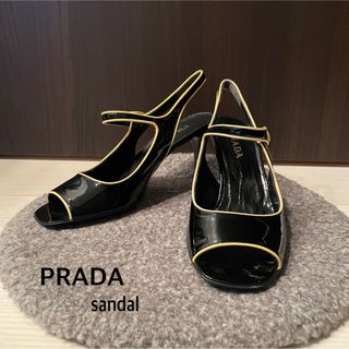 プラダ(PRADA)のPRADA   エナメルサンダル　ミュール　37(サンダル)