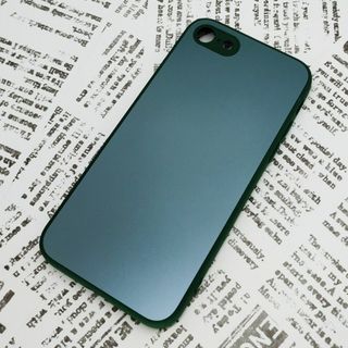 iPhone 7/8/SE ガラス背面シリコンケース (28)グリーン(iPhoneケース)