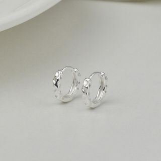 【再入荷】シルバー　フープ　ピアス　リング　ユニセックス　シンプル　韓国(ピアス(両耳用))