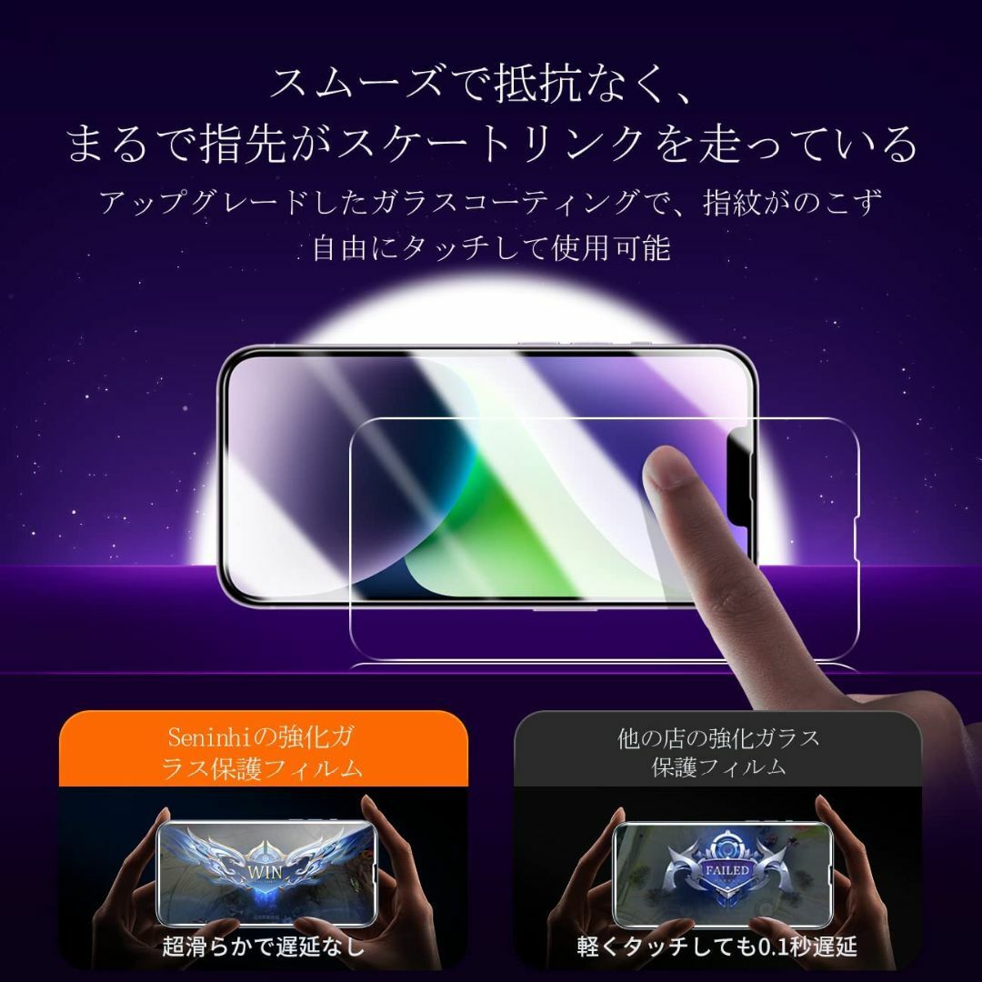 【2枚強化ガラス+2枚レンズ保護+ガイド枠】 iPhone 14 Plus ガラ スマホ/家電/カメラのスマホアクセサリー(その他)の商品写真