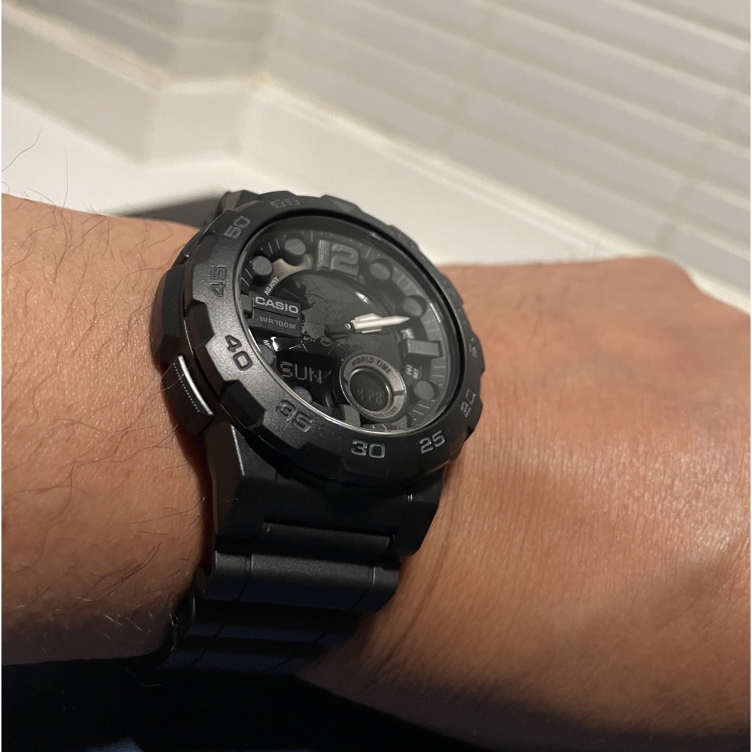 CASIO(カシオ)のカシオ　アナデジ腕時計　新品　10気圧防水　テレメモ　ワールドタイム　海外モデル メンズの時計(腕時計(アナログ))の商品写真