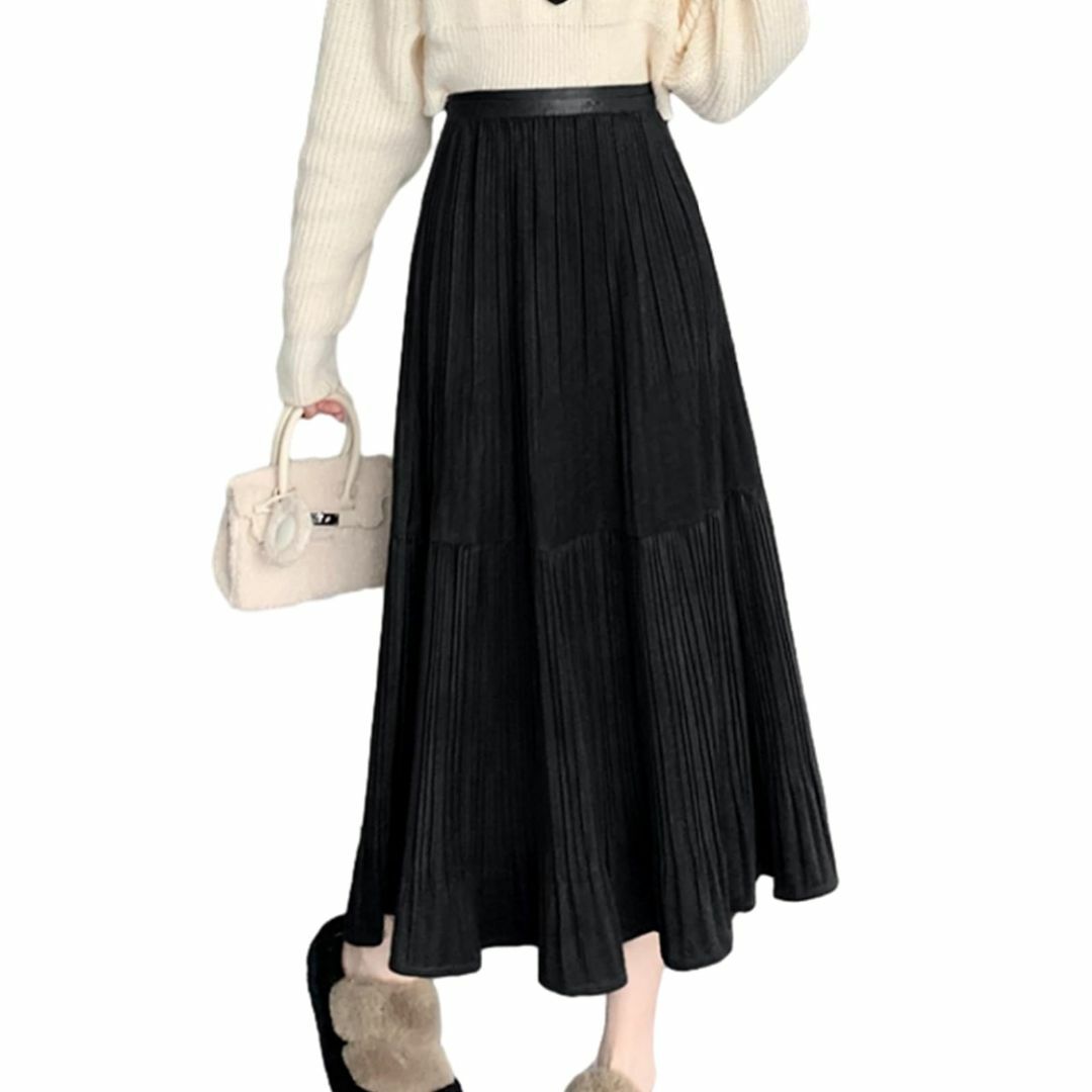 【色: ブラック】[ORWZDCO] スカート レディース ロングスカート ラシ レディースのファッション小物(その他)の商品写真