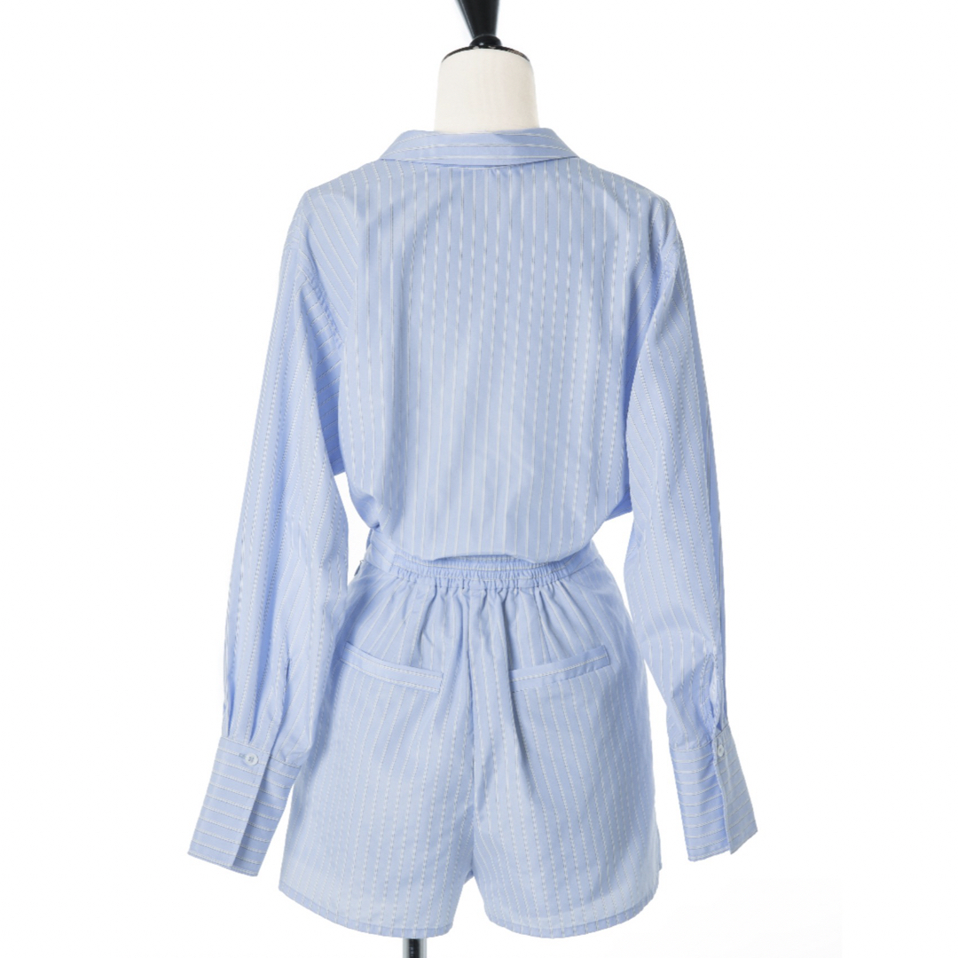 Her lip to(ハーリップトゥ)のハーリップトゥ Armace Stripe Shirt Romper Sサイズ レディースのワンピース(ミニワンピース)の商品写真