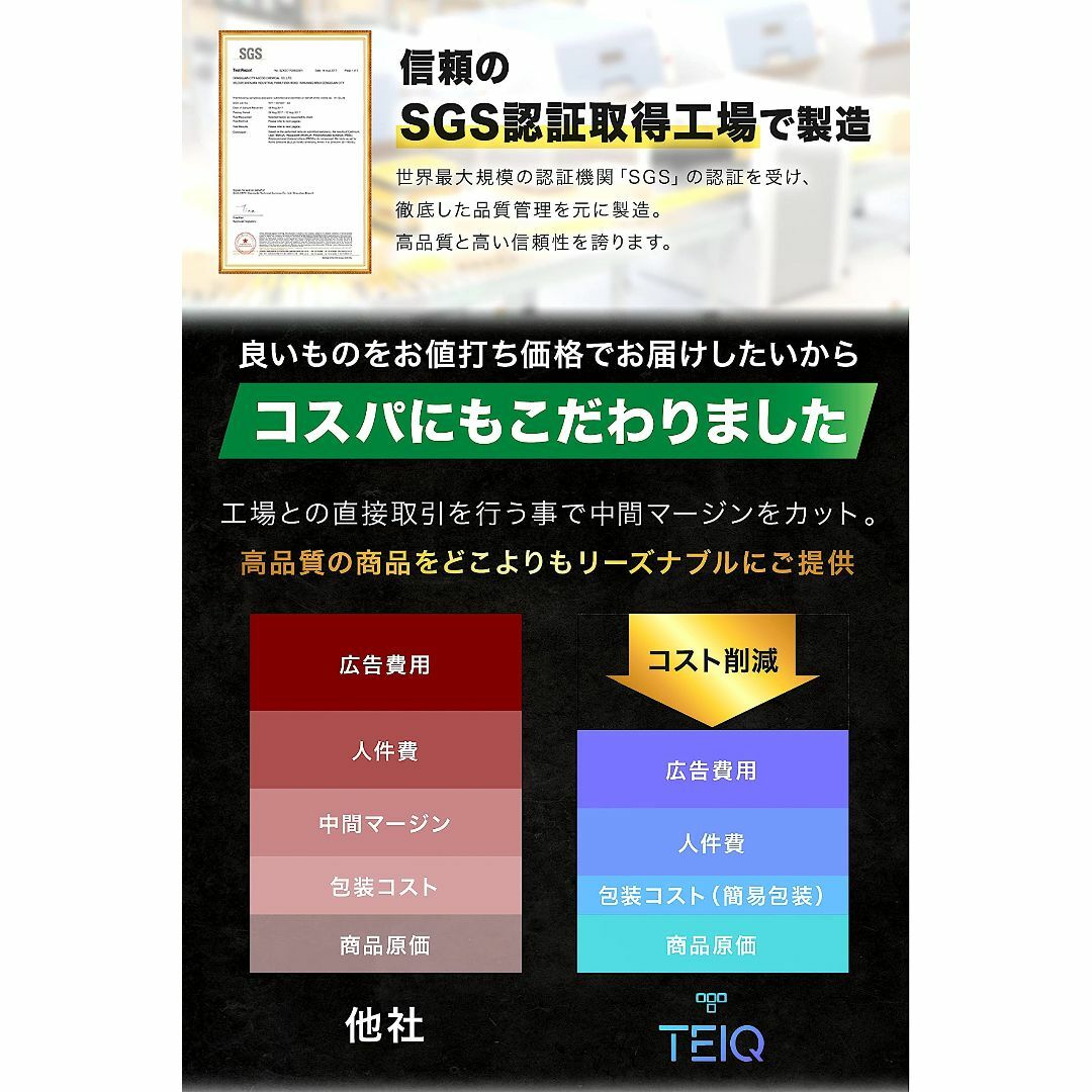 TEIQ 二重強化 ガラスフィルム iPhone14 硬度10H 日本製旭硝子  スマホ/家電/カメラのスマホアクセサリー(その他)の商品写真