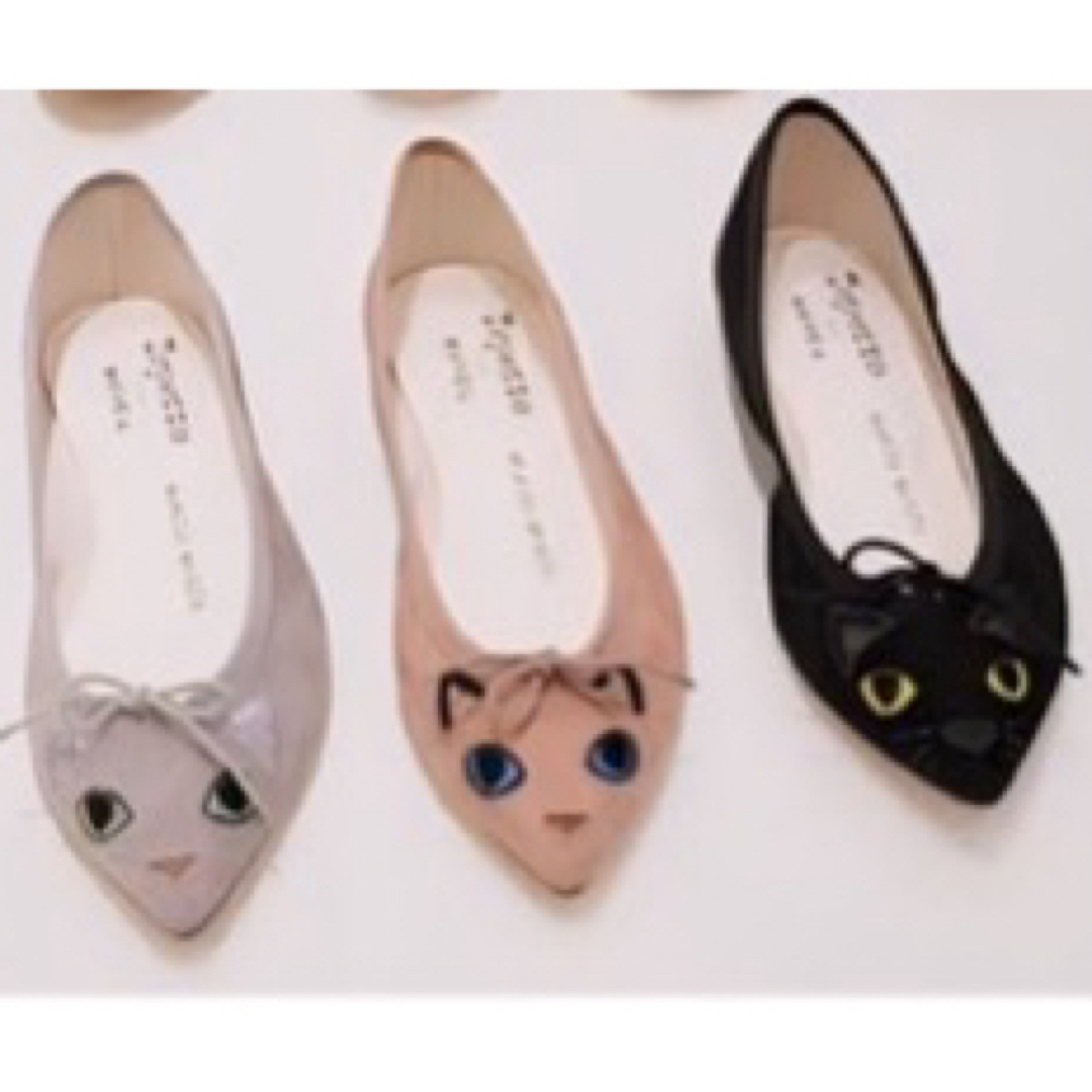 repetto(レペット)の★muveil×repetto可愛いコラボ猫バレエシューズ★グレー レディースの靴/シューズ(バレエシューズ)の商品写真