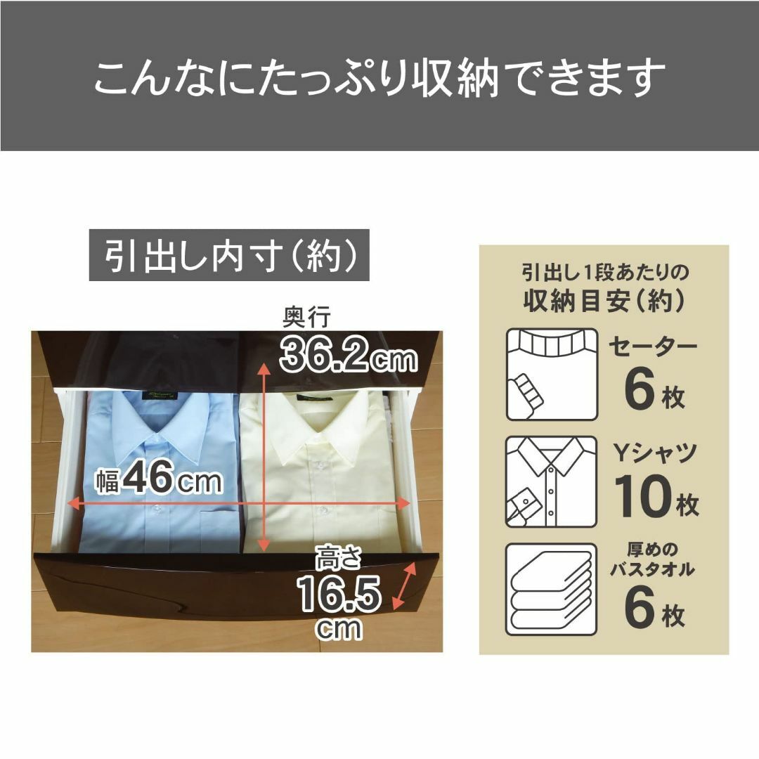 【web限定カラー】 サンカ ルームス 収納 チェスト ネイビー ワイド 5段  インテリア/住まい/日用品のベッド/マットレス(その他)の商品写真