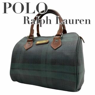 POLO RALPH LAUREN - ポロラルフローレン　s89 ミニ　ボストンバッグ　チェック　PVC レザー