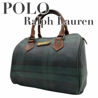 ポロラルフローレン(POLO RALPH LAUREN)のポロラルフローレン　s89 ミニ　ボストンバッグ　チェック　PVC レザー(ボストンバッグ)