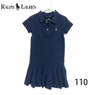 ラルフローレン(Ralph Lauren)のラルフローレン　ワンピース 110 　女の子　ネイビー　半袖　ポロシャツ　夏服(ワンピース)
