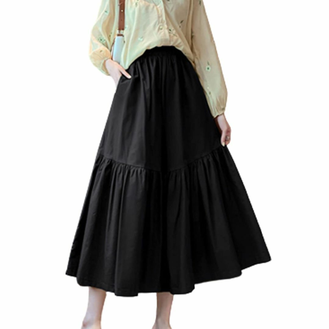 [Jililoo] レディースロングスカート フレアスカート 薄手ゆるスカート  レディースのファッション小物(その他)の商品写真