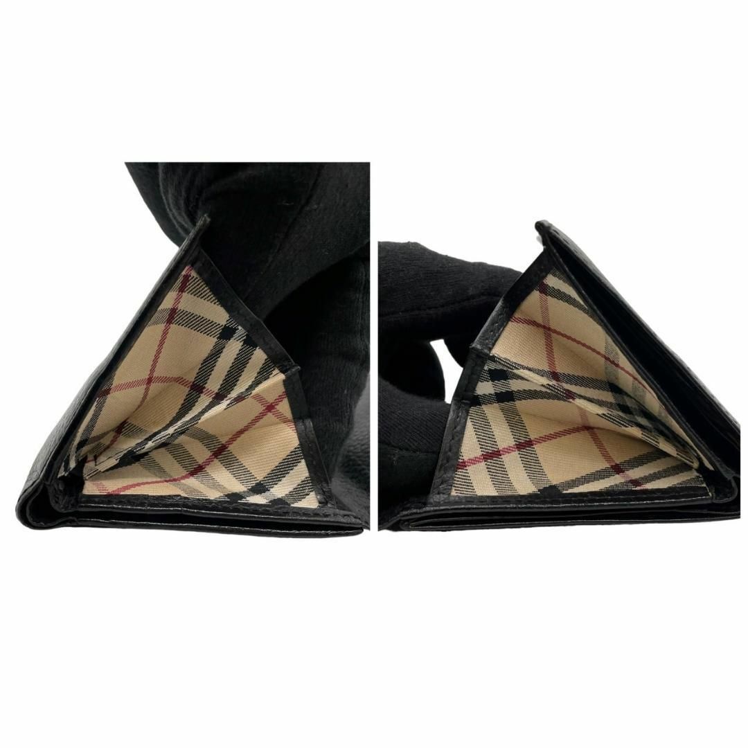 BURBERRY(バーバリー)のBurberry バーバリー　w1 レザー　三つ折り財布　ダブルホック　ブラック メンズのファッション小物(折り財布)の商品写真