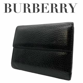 BURBERRY - Burberry バーバリー　w1 レザー　三つ折り財布　ダブルホック　ブラック