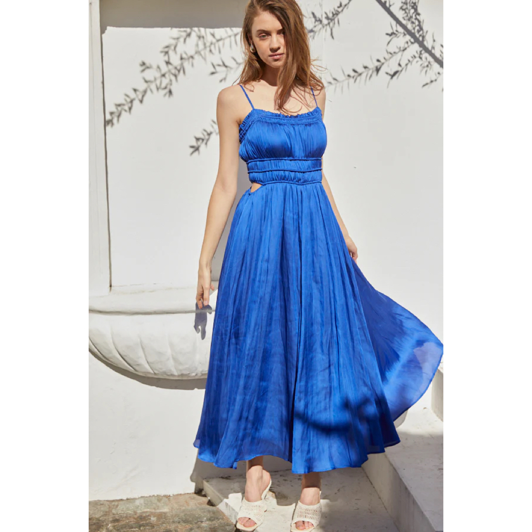 Her lip to(ハーリップトゥ)のJulia Satin Long Dress  -Blue- レディースのワンピース(ロングワンピース/マキシワンピース)の商品写真