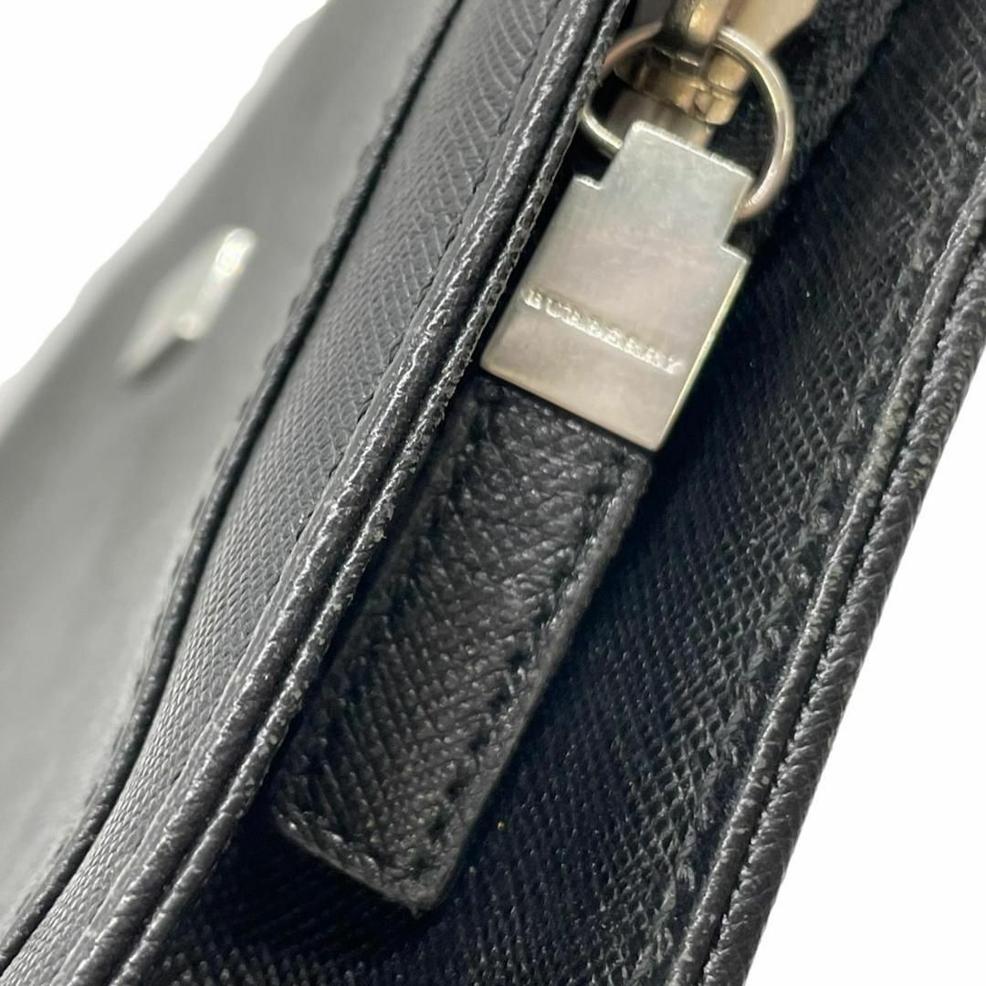 BURBERRY(バーバリー)のBurberry バーバリー　s87 レザー　クラッチバッグ　セカンドバッグ　黒 メンズのバッグ(セカンドバッグ/クラッチバッグ)の商品写真