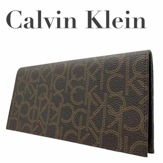 カルバンクライン(Calvin Klein)のCalvin Klein カルバンクライン w1 二つ折り　長財布　CK柄 茶(Tシャツ(半袖/袖なし))