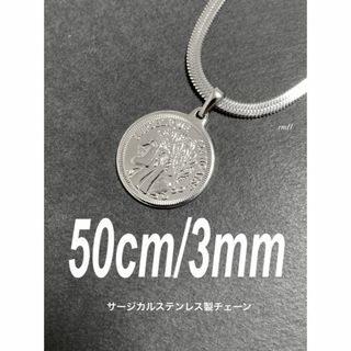 【スネークチェーン コインネックレス シルバー 50cm】ステンレス(ネックレス)