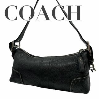 コーチ(COACH)のCOACH コーチ　s90 レザー　肩掛け　5052 ハンドバッグ　ポーチ　黒(ハンドバッグ)