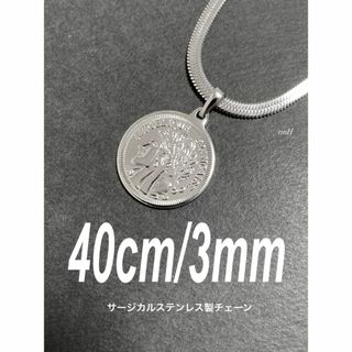 【スネークチェーン コインネックレス シルバー 40cm】ステンレス(ネックレス)