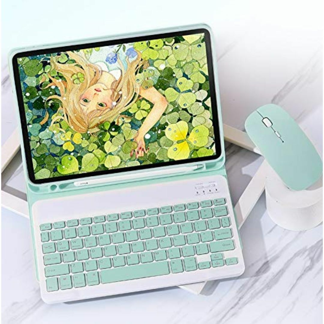 【色: 薄ブルー】iPad Pro 11インチ 第4世代 キーボード ケース ワ スマホ/家電/カメラのPC/タブレット(タブレット)の商品写真