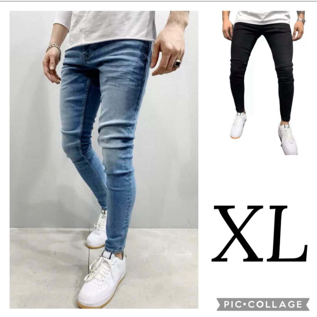 XL デニム　パンツ　スキニー　ストレッチ　履きやすい　伸びる　メンズ　細身 メンズのパンツ(デニム/ジーンズ)の商品写真