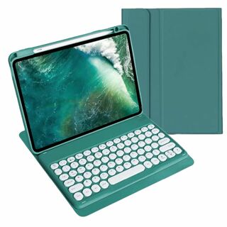 【色: 深緑】iPad 第9/8/7世代 キーボード ケース 10.2 インチ (タブレット)
