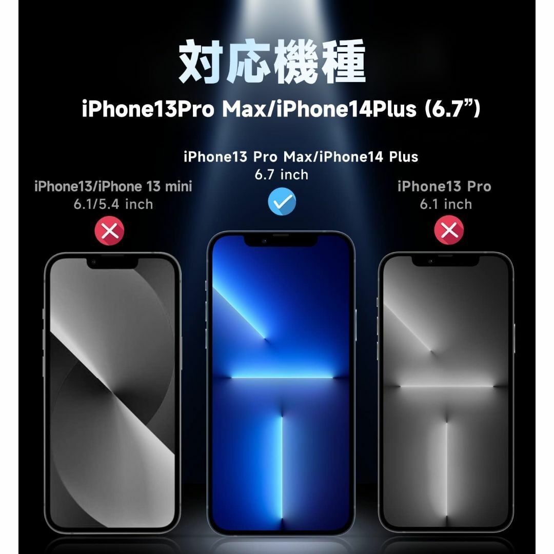 【覗き見防止】MAGIC JOHN いphone14plus/13 pro ma スマホ/家電/カメラのスマホアクセサリー(その他)の商品写真