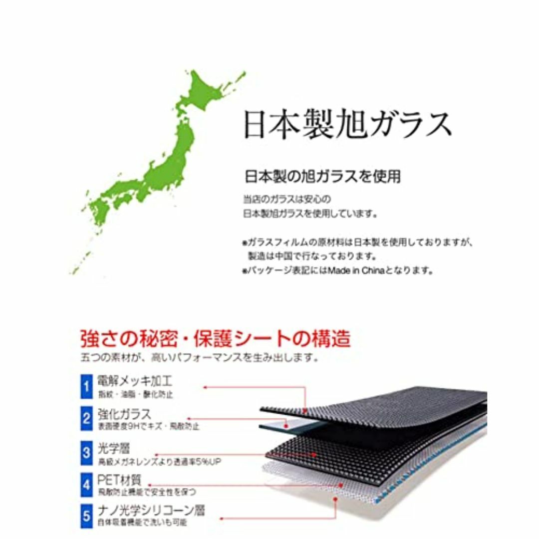 【色: 2枚 全面ブルーライト ガイド枠付き】目に優しい【角割れない ソフトフレ スマホ/家電/カメラのスマホアクセサリー(その他)の商品写真