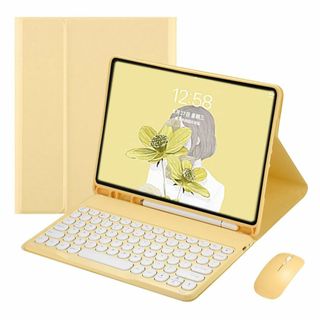 【色: イエロー】iPad 10 キーボードケース マウス付き 可愛い iPad(タブレット)