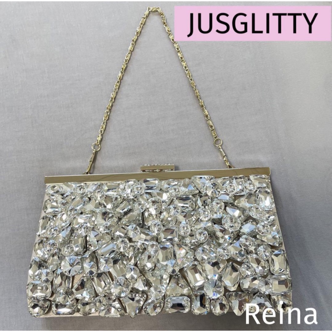 JUSGLITTY(ジャスグリッティー)のジャスグリッティー✨ビジュー　クラッチバッグ　パーティーバッグ　結婚式 レディースのバッグ(クラッチバッグ)の商品写真