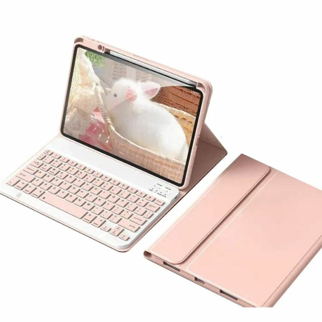 【色: 薄いピンク】iPad 10世代 キーボードケース 可愛い 配色 iPad スマホ/家電/カメラのPC/タブレット(タブレット)の商品写真