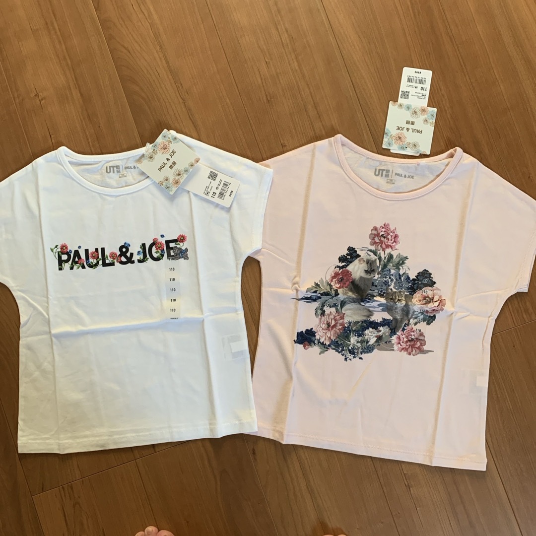 UNIQLO(ユニクロ)のユニクロTシャツ　2枚セット キッズ/ベビー/マタニティのキッズ服女の子用(90cm~)(Tシャツ/カットソー)の商品写真