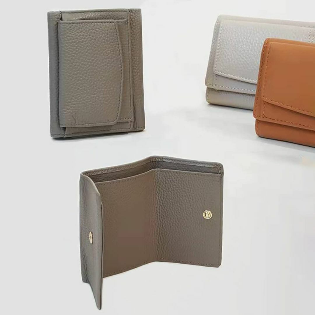 色:グレーDiverso ミニ財布 三つ折り レディース ミニウォレット 本 レディースのバッグ(その他)の商品写真