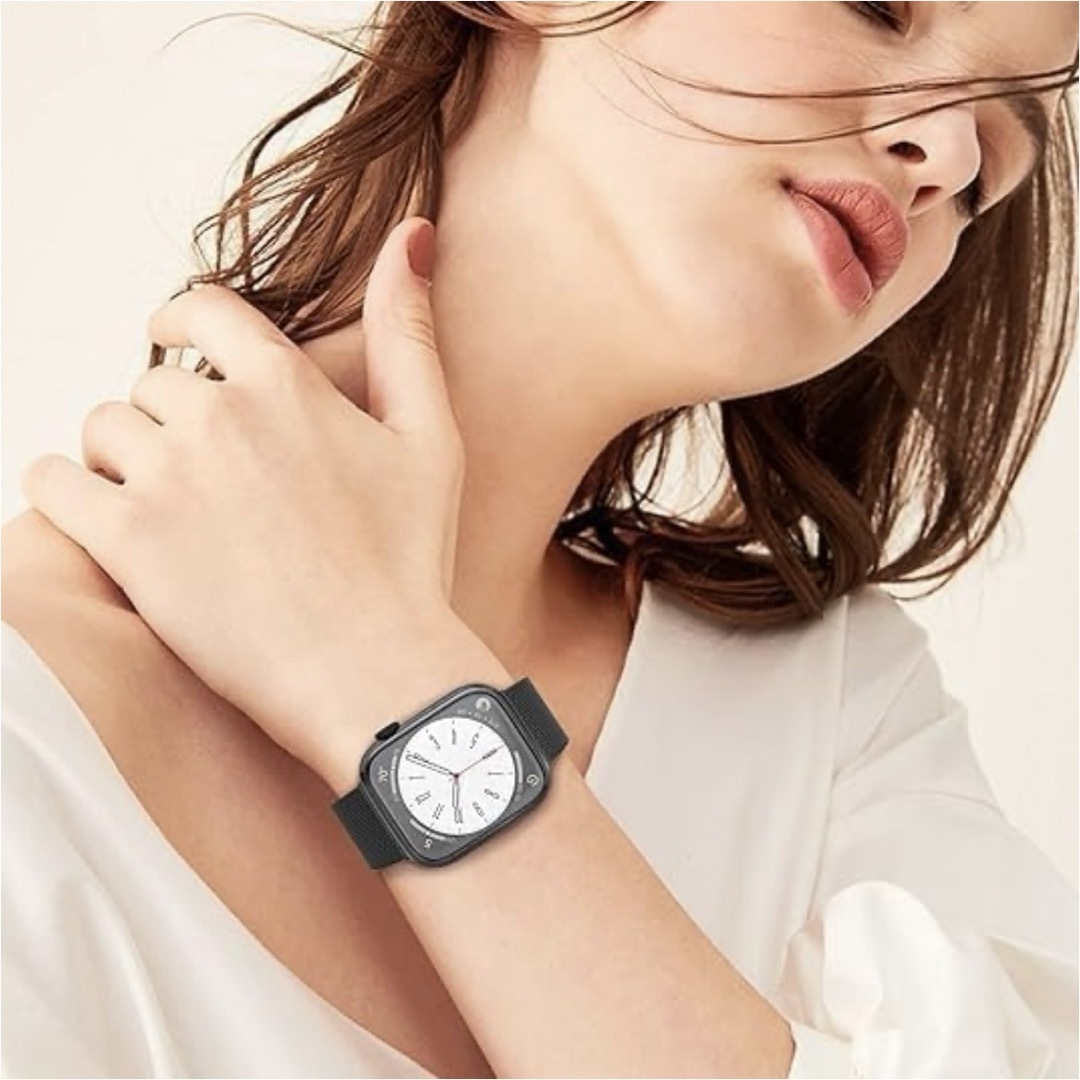Apple Watch バンド ステンレス留め金製 磁石長さ調節 マグネット メンズの時計(ラバーベルト)の商品写真