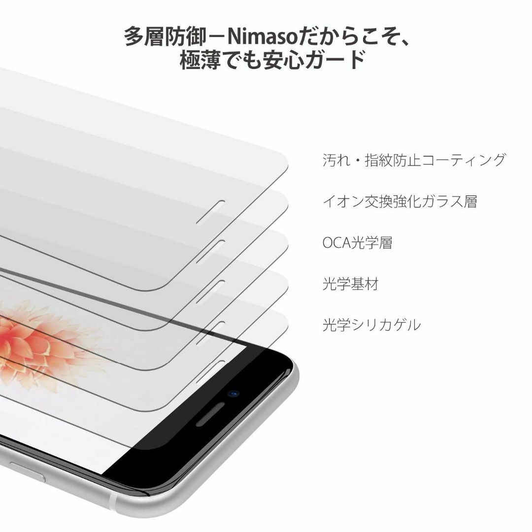 【特価商品】2枚セット NIMASO ガラスフィルム iPhone SE (20 スマホ/家電/カメラのスマホアクセサリー(その他)の商品写真