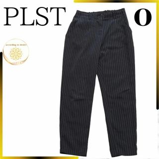 プラステ(PLST)のプラステ レディース パンツ ストライプ m 黒 白 plst 春 オフィカジ(カジュアルパンツ)