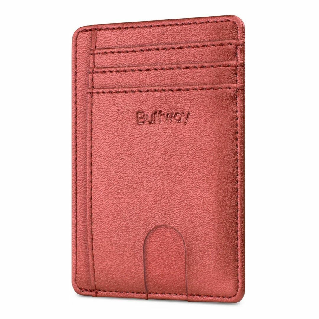 色:サンドローズゴールドBuffway カードケース: 薄型スリム、12枚収 メンズのバッグ(その他)の商品写真