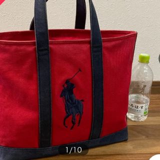 POLO RALPH LAUREN - 【大容量】RALPH LAUREN ラルフローレン キャンパス トートバッグ 赤