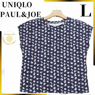 ユニクロ(UNIQLO)のユニクロ ポール&ジョー コラボ レディース 半袖 tシャツ 花柄 綿 L(Tシャツ(半袖/袖なし))