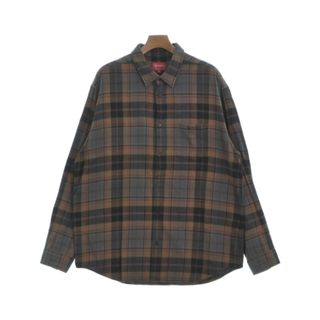 シュプリーム(Supreme)のSupreme シュプリーム カジュアルシャツ L 茶系xグレー系等(チェック) 【古着】【中古】(シャツ)