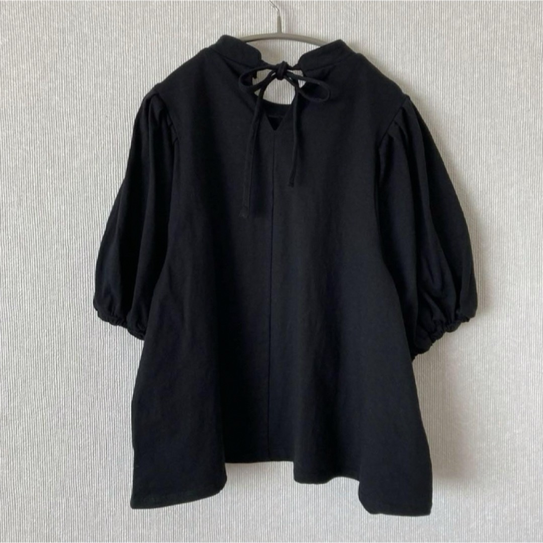関西ファッション連合　バルーン袖カットソー　ブラック レディースのトップス(カットソー(長袖/七分))の商品写真