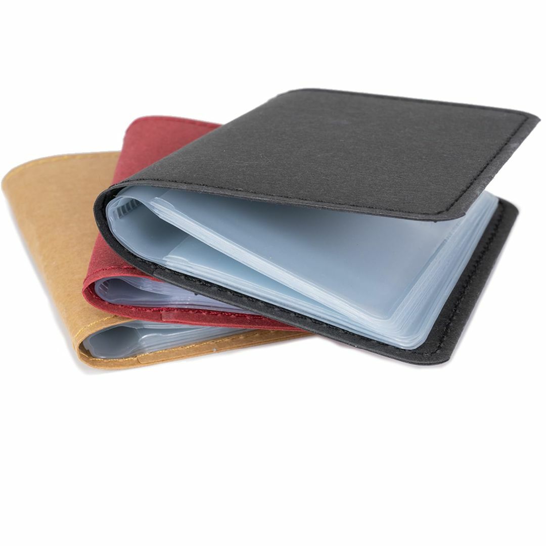 色:レッドF.shion カードケース 名刺ファイル クラフト紙製 カード入 メンズのバッグ(その他)の商品写真