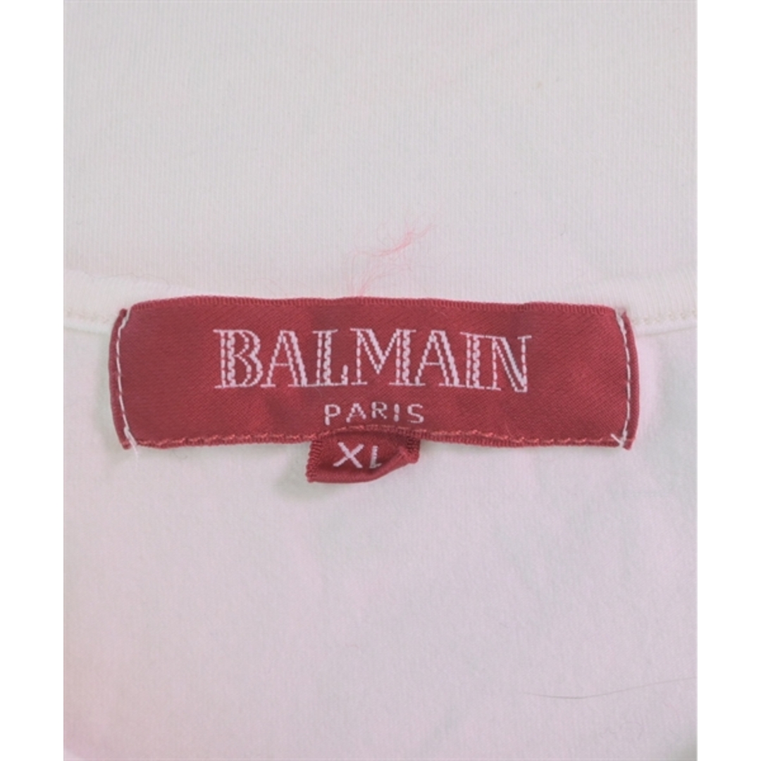 BALMAIN(バルマン)のBALMAIN Tシャツ・カットソー XL 白xグレーxオレンジ(総柄) 【古着】【中古】 レディースのトップス(カットソー(半袖/袖なし))の商品写真