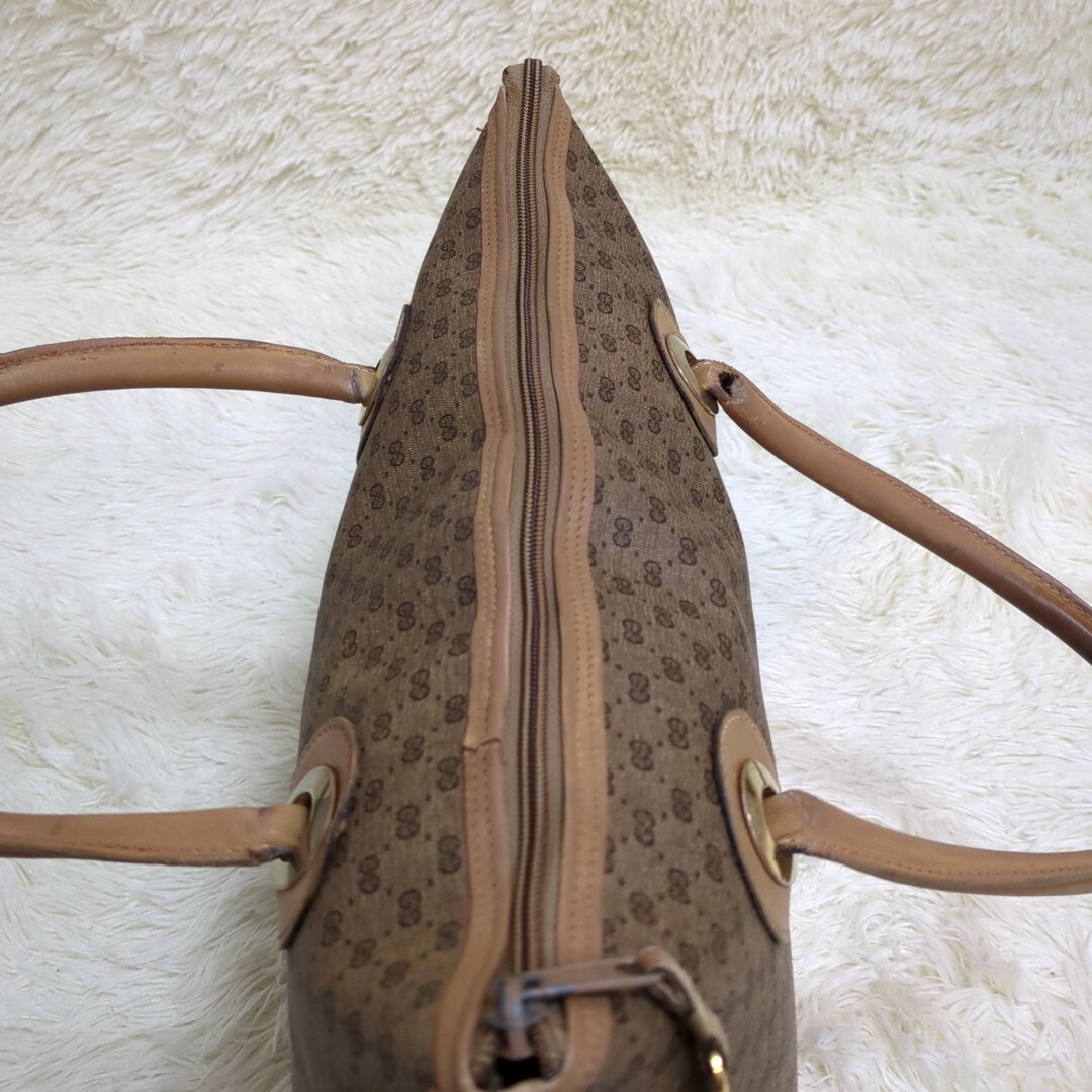 Gucci(グッチ)の✨ご奉仕品✨　GUCCI　マイクロGG　トートバッグ　PVC　レザー　ブラウン レディースのバッグ(トートバッグ)の商品写真