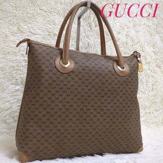 グッチ(Gucci)の✨ご奉仕品✨　GUCCI　マイクロGG　トートバッグ　PVC　レザー　ブラウン(トートバッグ)