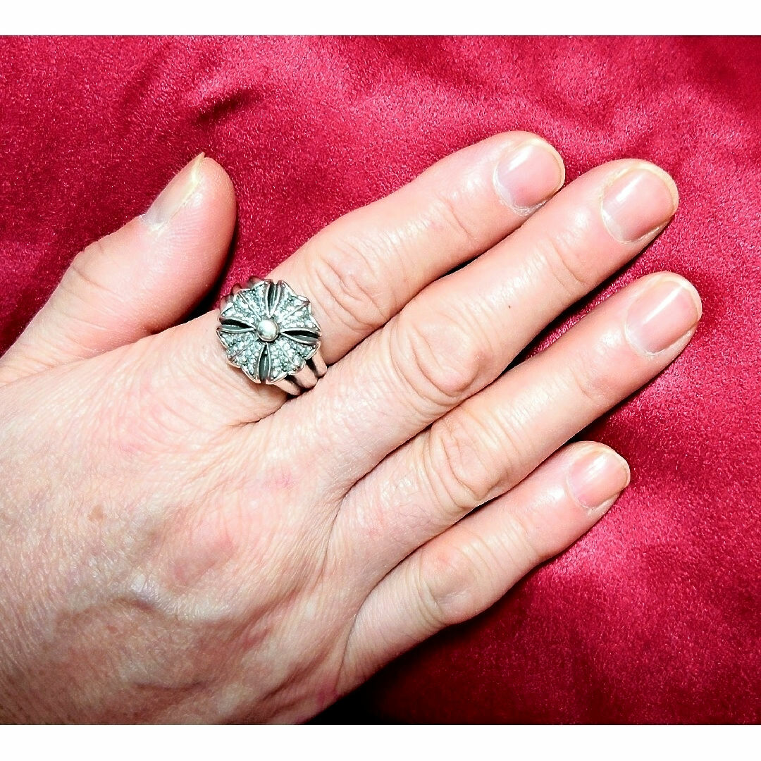 シルバー  クロス  リング パヴェ メンズのアクセサリー(リング(指輪))の商品写真