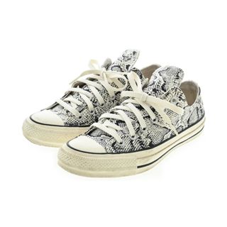 コンバース(CONVERSE)のCONVERSE コンバース スニーカー 24cm 白x黒(総柄) 【古着】【中古】(スニーカー)