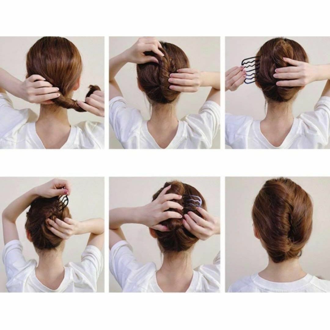 最終値下げ❗️ 夜会巻き　オシャレ　コーム　盛り髪　巻き髪　黒 ヘアアクセサリー レディースのヘアアクセサリー(その他)の商品写真