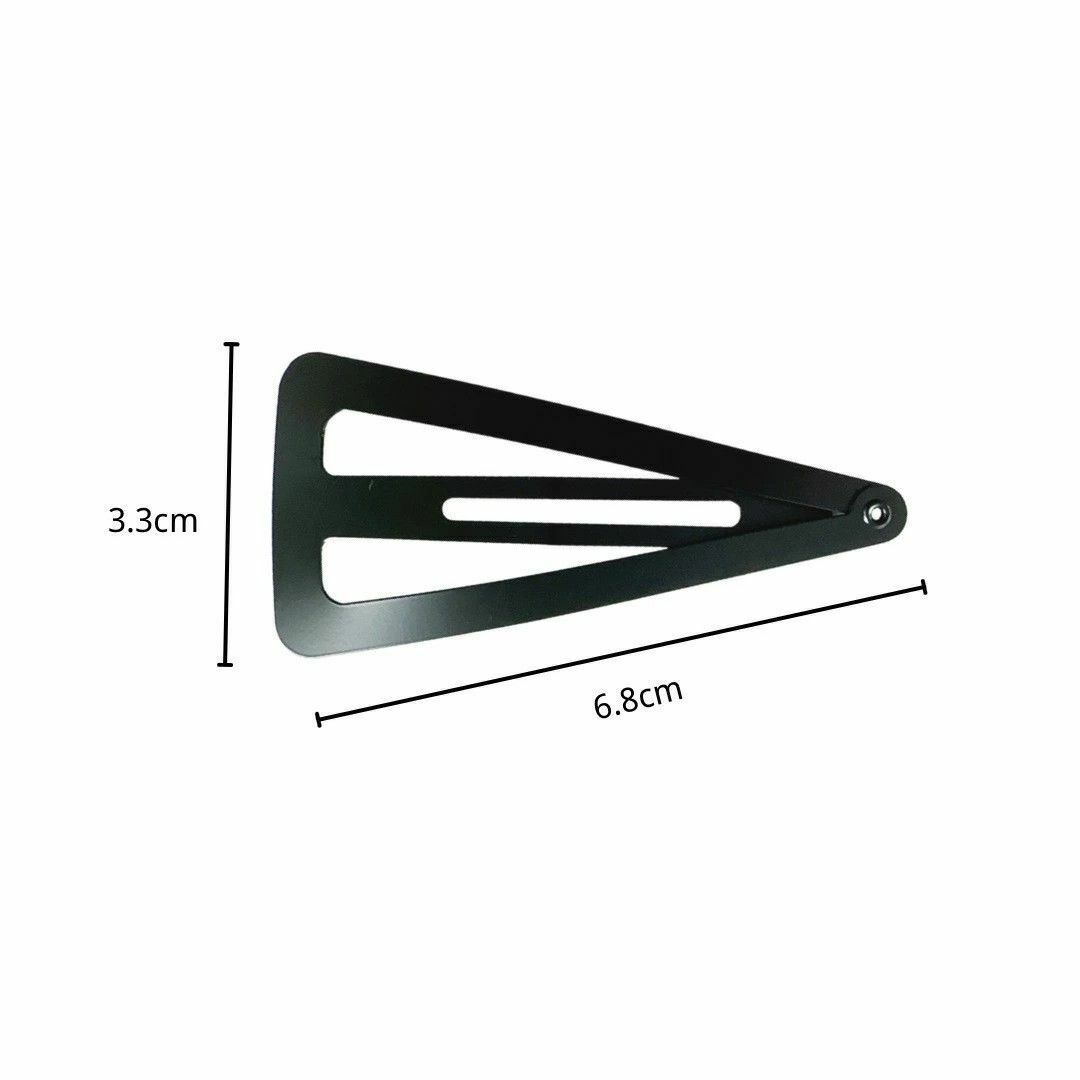 パッチンピン ハンドメイド 10本セット 6.8cm ブラック ヘアピン 三角 ハンドメイドのアクセサリー(ヘアアクセサリー)の商品写真