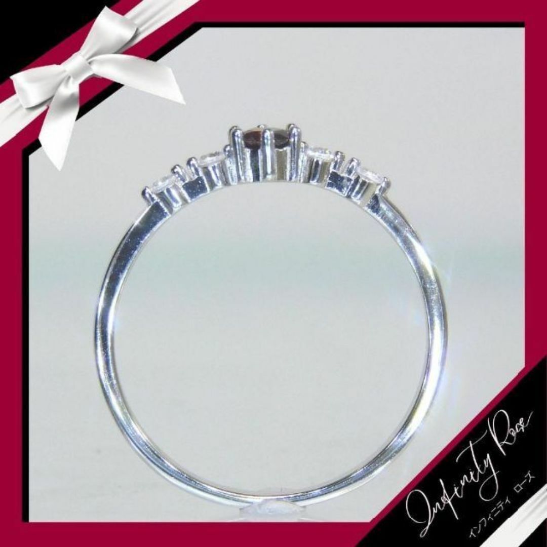 （1189）13号　シルバースワロ極極細ルビーエンゲージリング　高価爪留め指輪 レディースのアクセサリー(リング(指輪))の商品写真