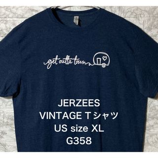 ジャージーズ(JERZEES)のUSA アメリカ古着 XLsize JERZEES ダークネイビーTシャツ(Tシャツ/カットソー(半袖/袖なし))